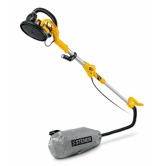 Шлифовальная машина для стен (жираф) STEHER DWL-800 d225 мм, 800 Вт, удлиненная рукоятка, подсветка фотографии