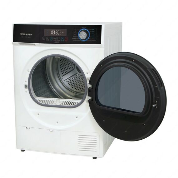Сушильная машина WILLMARK WDM-8029W конденсационная, загрузка 8 кг, 16 программ, белая/чёрная фотографии