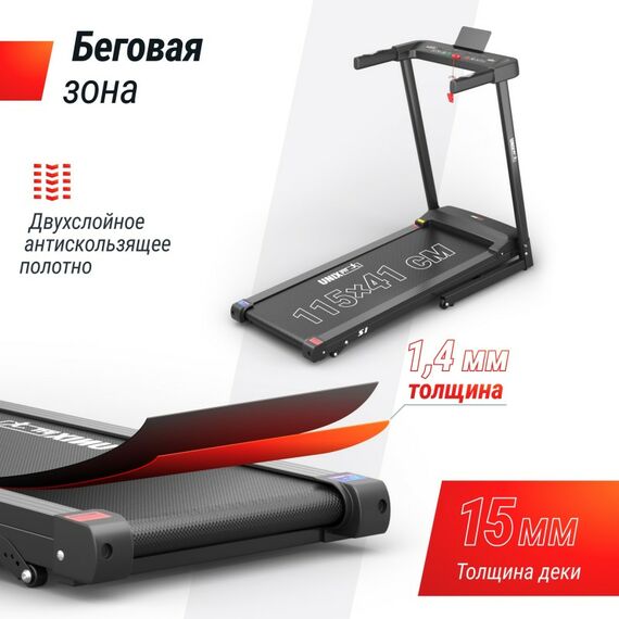 Беговая дорожка UNIX Fit Hi-tech S1 Black фотографии