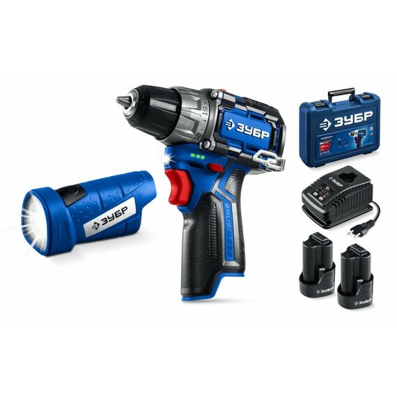 {[ru]:Набор: дрель-шуруповерт + LED фонарь Зубр DB-121-22F КОМПАКТ