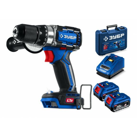 Бесщеточная дрель-шуруповерт Зубр DB-70-42 20 В, 70 Н·м, 2 АКБ LMS (4 А·ч), кейс, ПРОФЕССИОНАЛ фотографии