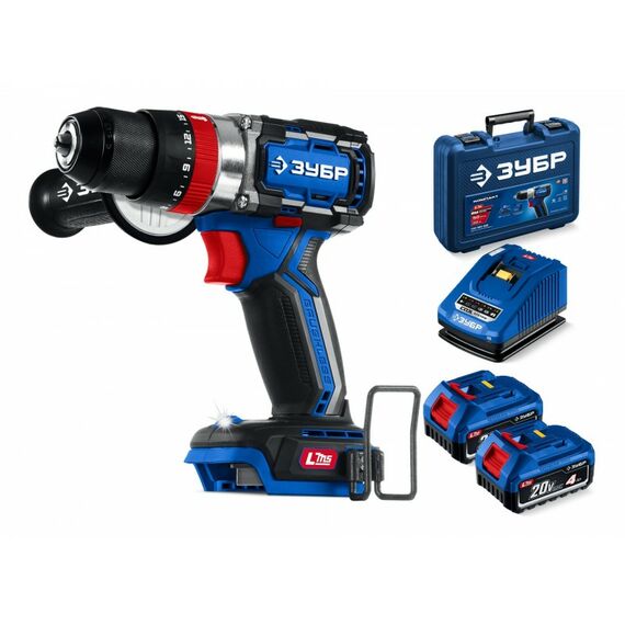 Бесщеточная ударная дрель-шуруповерт Зубр DBS-70-42 20 В, 70 Н·м, 2 АКБ LMS (4 А·ч), кейс, ПРОФЕССИОНАЛ фотографии