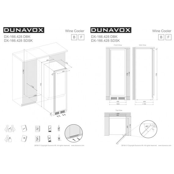 Винный шкаф Dunavox (Венгрия) DX-166.428DBK фотографии