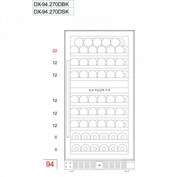 Винный шкаф Dunavox (Венгрия) DX-94.270DBK фотографии