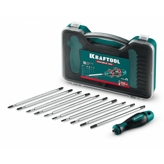Набор: отвертка с переставными стержнями KRAFTOOL Double 20 20 шт [25817] фотографии