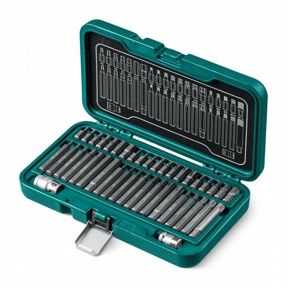 Набор специальных бит KRAFTOOL THS-42 42 шт (HEX, TX, SPLINE) хвостовик 10 мм под квадрат 1/2" [26554] фотографии