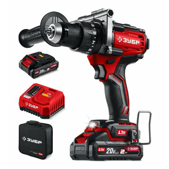 Бесщеточная ударная дрель-шуруповерт Зубр ДБУ-165-22 20 В, 165 Н·м, 2 АКБ LMS (2 А·ч), сумка фотографии