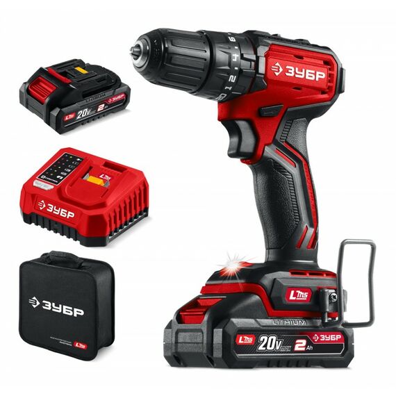 Бесщеточная ударная дрель-шуруповерт Зубр ДБУ-45-22 20 В, 45 Н·м, 2 АКБ LMS (2 А·ч), сумка фотографии