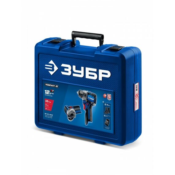 {[ru]:Набор: дрель-шуруповерт + мини УШМ Зубр DB-121-42AB КОМПАКТ