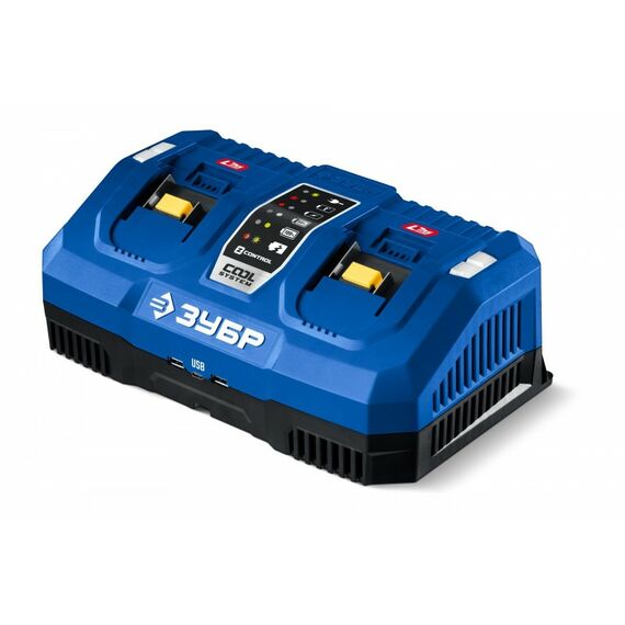 Зарядное устройство Зубр TC-20-2 ЗУБР Turbo CHARGE, 20 В, 2 порта, 2 х 9 А, для LMS АКБ, ПРОФЕССИОНАЛ фотографии
