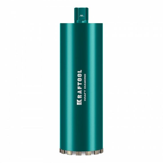 Алмазная коронка по железобетону KRAFTOOL DIAMOND 152 мм 450 мм, 1 1/4", лазерная сварка сегментов [29825-152] фотографии