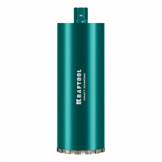 Алмазная коронка по железобетону KRAFTOOL DIAMOND 162 мм 450 мм, 1 1/4", лазерная сварка сегментов [29825-162] фотографии