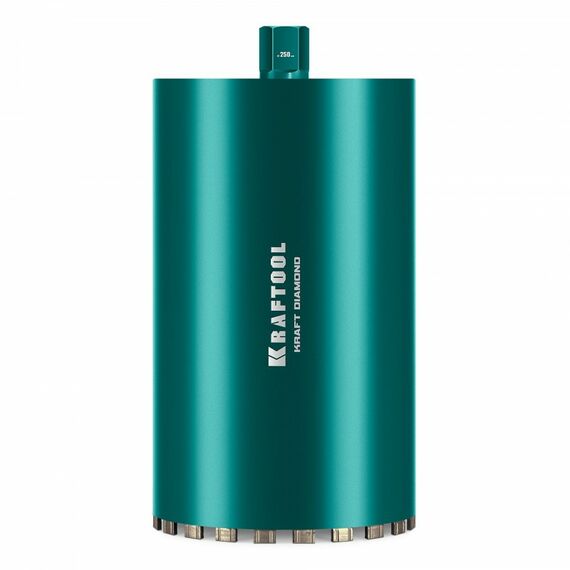 Алмазная коронка по железобетону KRAFTOOL DIAMOND 250 мм 450 мм, 1 1/4", лазерная сварка сегментов [29825-250] фотографии