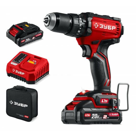 Бесщеточная ударная дрель-шуруповерт Зубр ДБУ-65-22 20 В, 65 Н·м, 2 АКБ LMS (2 А·ч), сумка фотографии
