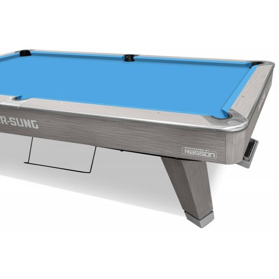 Стол / пул Rasson Acurra 9 ф (серый, сланец 25 мм) в комплекте с плитой, аксессуары + сукно фотографии