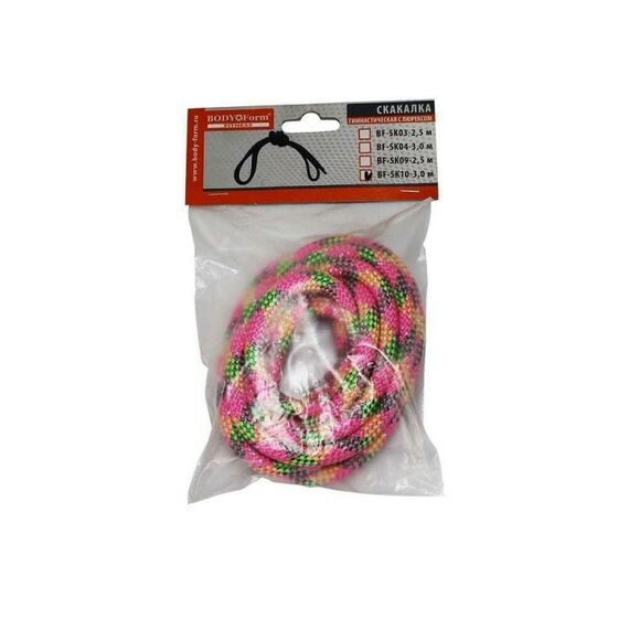 Скакалка "Альфа Каприз" BF-SK08 Радуга 3м, 180гр. (роз-зел-салат) фотографии