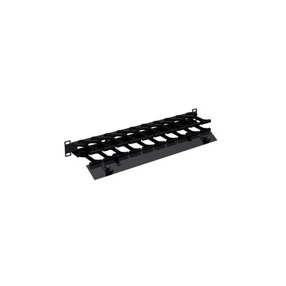 Кабельный органайзер Nikomax NMC-OP100CF-1U-BK 19", 1U, полезная глубина 100 мм, металлический, с пластиковыми пальцами, с крышкой, черный фотографии