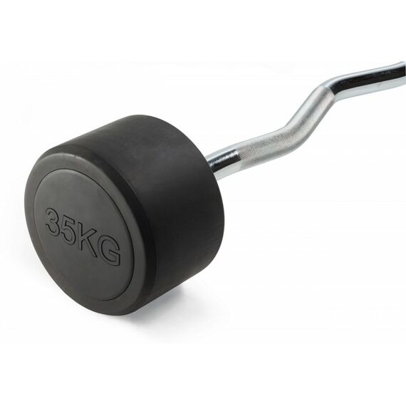 Штанга неразборная обрезиненная VictoryFit VF-DX5350 35 кг, изогнутый гриф фотографии