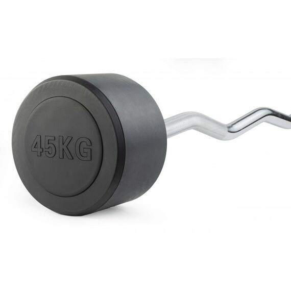 Штанга неразборная обрезиненная VictoryFit VF-DX5450 45 кг, изогнутый гриф фотографии