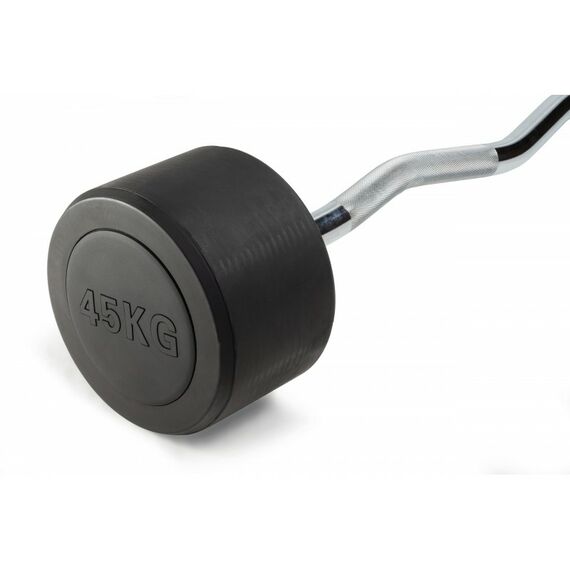 Штанга неразборная обрезиненная VictoryFit VF-DX5450 45 кг, изогнутый гриф фотографии