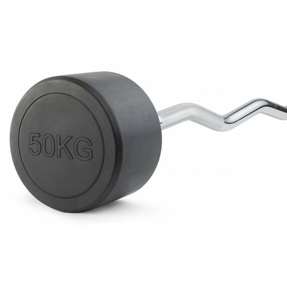 Штанга неразборная обрезиненная VictoryFit VF-DX5500 50 кг, изогнутый гриф фотографии