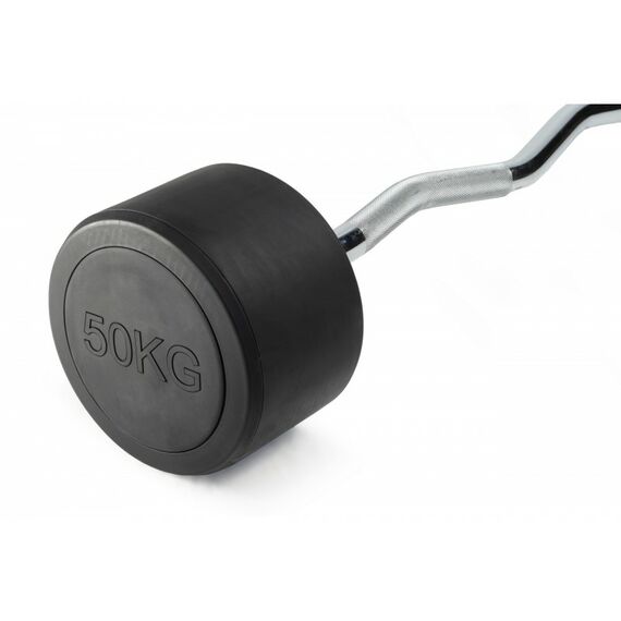 Штанга неразборная обрезиненная VictoryFit VF-DX5500 50 кг, изогнутый гриф фотографии