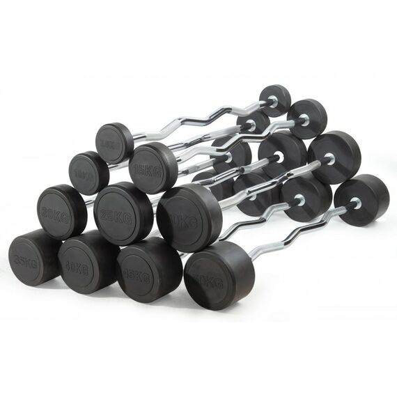 Штанга неразборная обрезиненная VictoryFit VF-DX5500 50 кг, изогнутый гриф фотографии