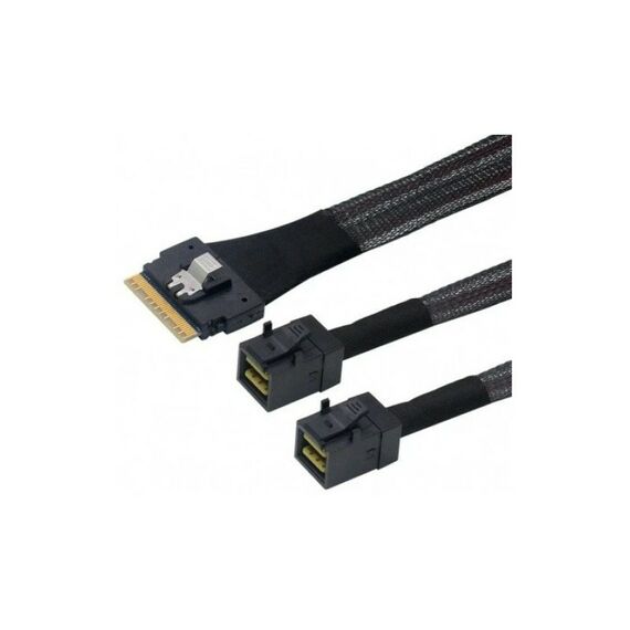 Кабель LR-Link LRSF5443(8i)-SAS4.0 Slimline x8 (SFF-8654) to 2 x miniSAS HD (SFF-8643) 80cm фотографии