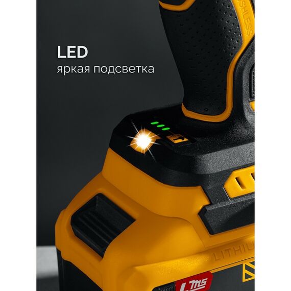 Бесщеточный ударный гайковерт STEHER CWB-1000-41 20 В, 1000 Н·м, 1 АКБ LMS (4 А·ч), сумка фотографии