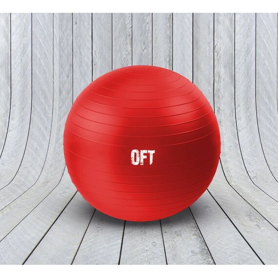 Гимнастический мяч Original FitTools 65 см красный с насосом [FT-GBR-65RD] фотографии