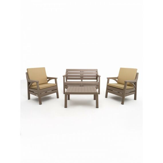 Набор садовой мебели «Евпатория»: 2 кресла, стол, двухместный диван, бежевый фотографии