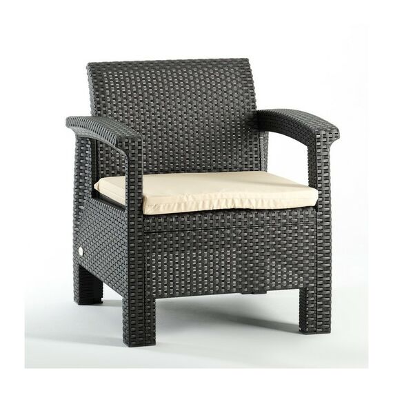 Набор садовой мебели «Калифорния», 2 кресла, стол, тёмно-коричневый фотографии