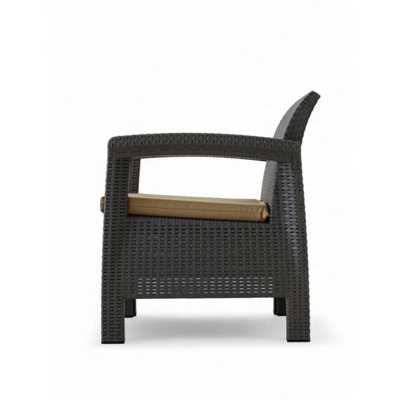 Набор садовой мебели «Калифорния», 3 предмета: 2 кресла, стол, серый фотографии