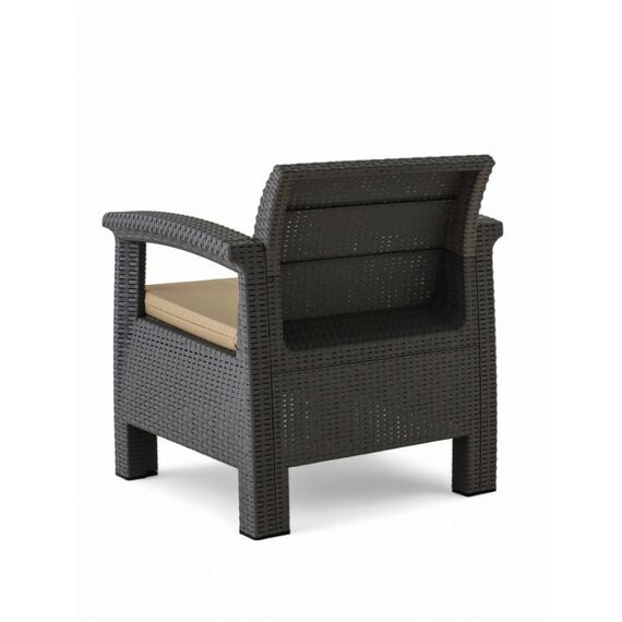 Набор садовой мебели «Калифорния», 3 предмета: 2 кресла, стол, серый фотографии