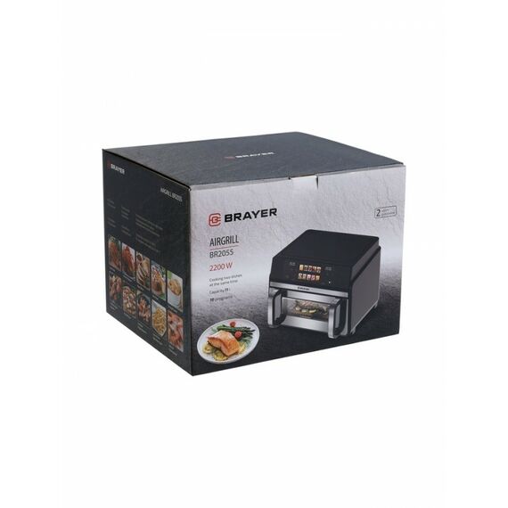 Аэрогриль BRAYER 2055BR 2200 Вт, 11 л, 10 программ, 200°С, LED-дисплей, таймер, решетка фотографии