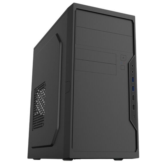 Корпус с блоком питания Foxline FL-733R-FZ450R-U32C-PH mATX case, black, PSU 450W 12cm, w/2xUSB2.0, w/2xUSB3.0, w/1xType-C (USB2.0), w/2xcombo audio, w/pwr cord, w/o FAN фотографии