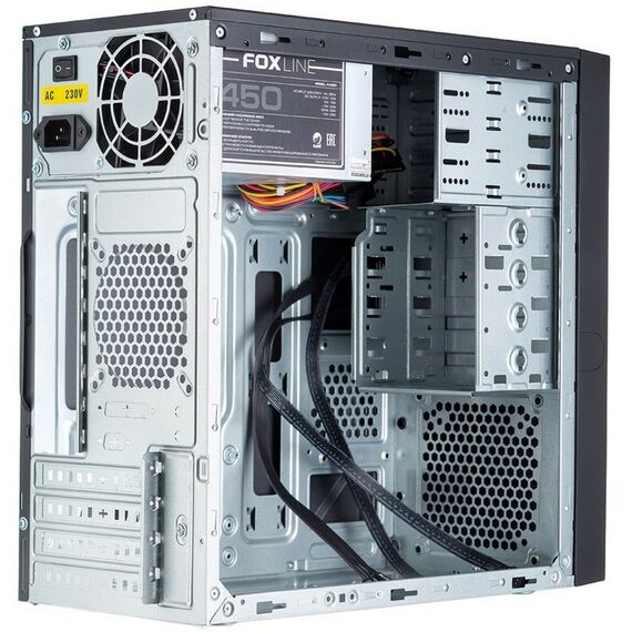 Корпус без блока питания Foxline FL-733 mATX, 2x5.25EXT, 2x3.5EXT, 5x3.5INT, 2xUSB2.0, HDA, w/o FAN, без БП, без кабеля питяния фотографии