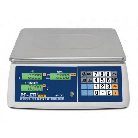 Торговые настольные весы Mertech M-ER 223 AC-15.2 LCD "Mary", белые, 15кг фотографии