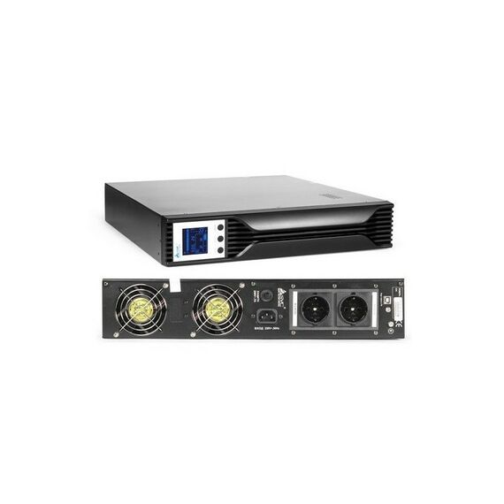 ИБП SVC RTL-1K-LCD Л-И, 1кВА/0.7кВт, Вход:220В, AVR:145-275В, Вых.:220В±5%, 50/60±1Гц, АКБ 2*12В/7.5Ач, Вых.разъёмы:2*Schuko CEE7/4, LCD-дисплей, 2U, Стоечный 19" фотографии