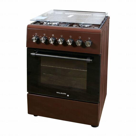 Плита комбинированная WILLMARK CS-6614 60*60 см, 4 газовые конфорки: 0,9/1,55/1,55/2,6 кВт, электроподжиг с кнопки, духовка электричекая фотографии