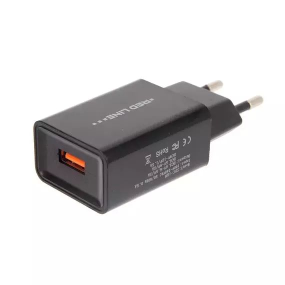 Сетевое зарядное устройство Redline NQC1-3A 3A черный фотографии