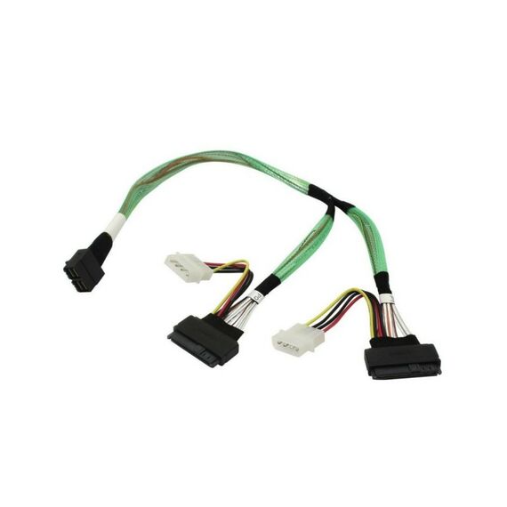 Кабель  HDmSASx2 (SFF-8643) to U.2x2 (SFF-8639) Amphenol 50cm для 2xNVMe дисков [RHS72-1351] фотографии