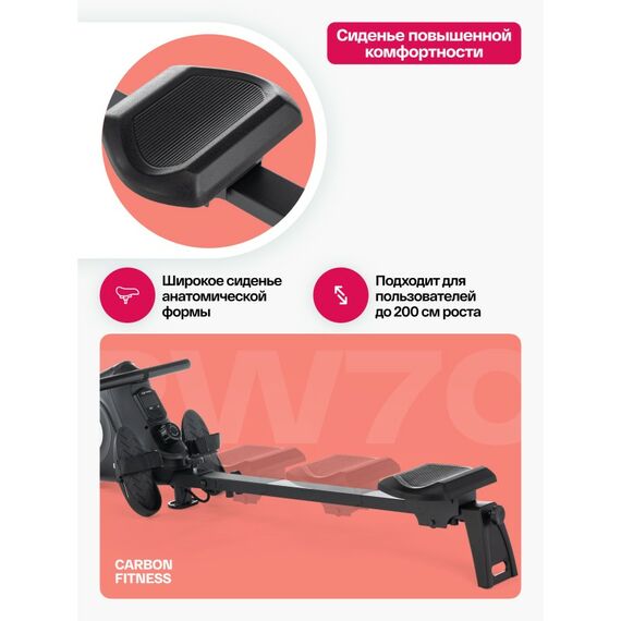 Гребной тренажер Carbon Fitness RW20 домашний фотографии