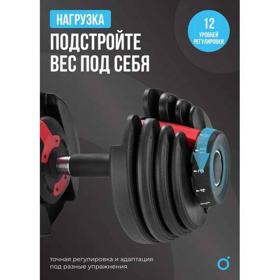 Гантель регулируемая Oxygen Fitness FLEXER 16 16 кг фотографии