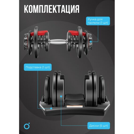 Гантель регулируемая Oxygen Fitness FLEXER 40 40 кг фотографии