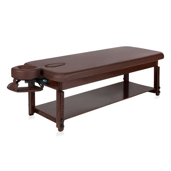 Массажный стол Mizomed Essence-Flat SEF3S30+H+S стационарный, коричневый, с полкой фотографии