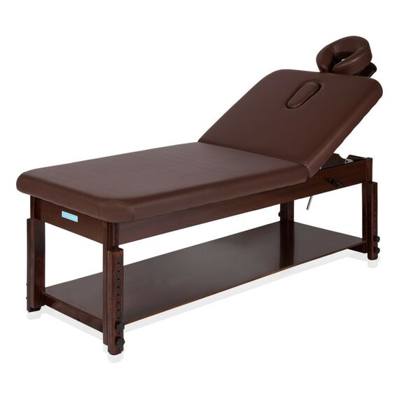 Массажный стол Mizomed Essence-Tilt SET3S30+H+S стационарный, коричневый, с полкой фотографии