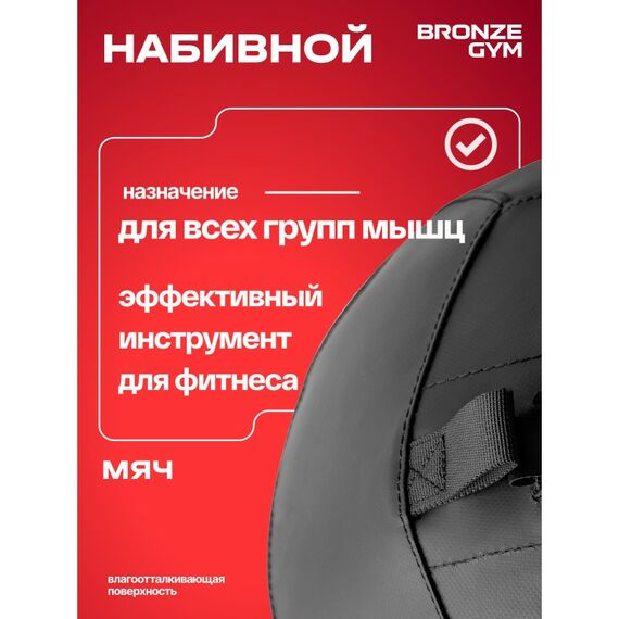 Мяч набивной BRONZE GYM BG-FA-PWB10 10 кг. фотографии