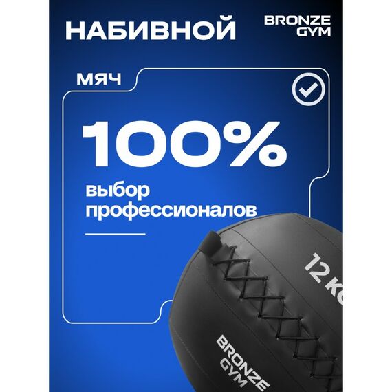 Мяч набивной BRONZE GYM BG-FA-PWB12 12кг. фотографии