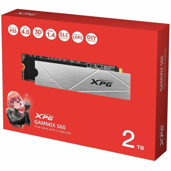 Твердотельный накопитель SSD XPG 2TB XPG GAMMIX S60 M.2 2280, PCIe Gen4x4 with NVMe, 5000/4200, MTBF 1.5M, 3D ТLC NAND, 450TBW [AGAMMIXS60-2T-CS] фотографии